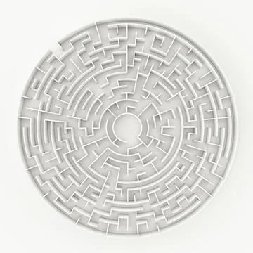 3d illustration of a circle maze Stock Illustration
