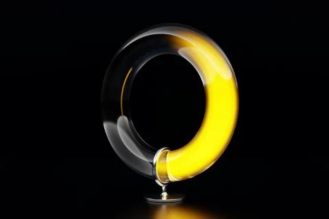 3D illustration Circular loading bar with an indicator in the middle in orang Stockillustratie