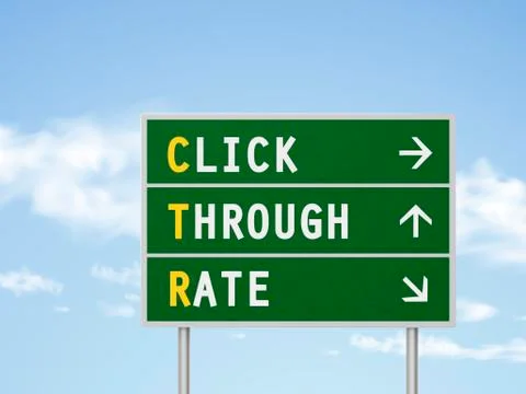 3d illustration click through rate road sign Stock Illustration