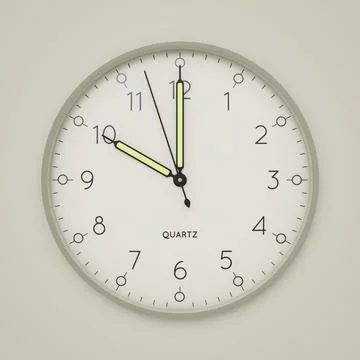 3d illustration of a clock shows 10 o'clock Stock Illustration
