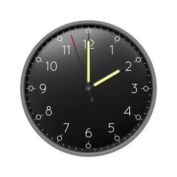 3d illustration of a clock shows 2 o'clock Stock Illustration