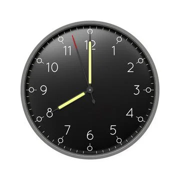 3d illustration of a clock shows 8 o'clock Stock Illustration