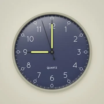 3d illustration of a clock shows 9 o'clock Stock Illustration