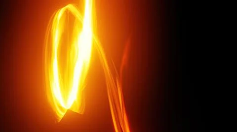 3d illustration - Close-up of abstract red light trail against black backgrou Stock Illustration