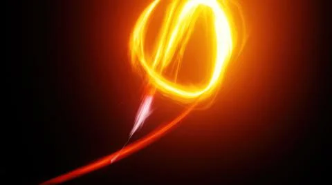 3d illustration - Close-up of abstract red light trail against black backgrou Stock Illustration