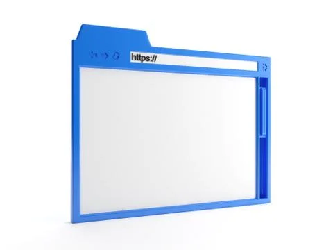 3d illustration: a close-up browser window Stock Illustration