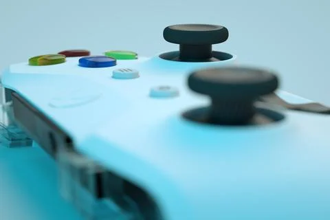 3D illustration close-up joystick from console Stock Illustration