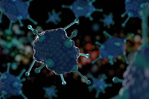 3d illustration, close up of microscope Adoeno Virus 3d illustration, clos... Foto stock