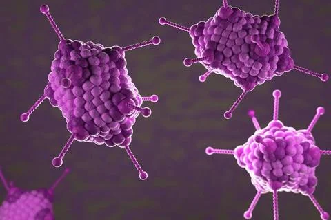 3d illustration, close up of microscope Adoeno Virus 3d illustration, clos... Stock Photos