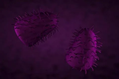 3d illustration, close up of microscope Rabies Virus 3d illustration, clos... Stock Photos
