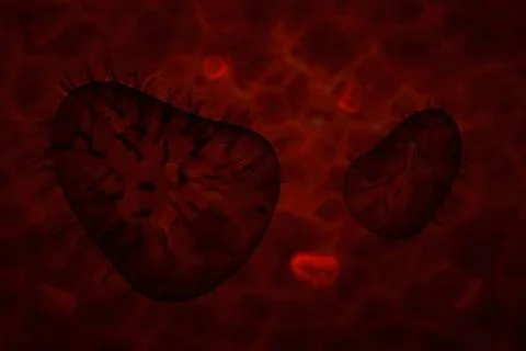 3d illustration, close up of microscope Rabies Virus 3d illustration, clos... Stock Photos