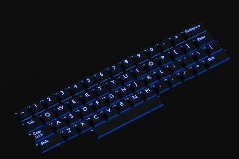 3d illustration, close up of the realistic computer or laptop keyboard with n Stock Illustration