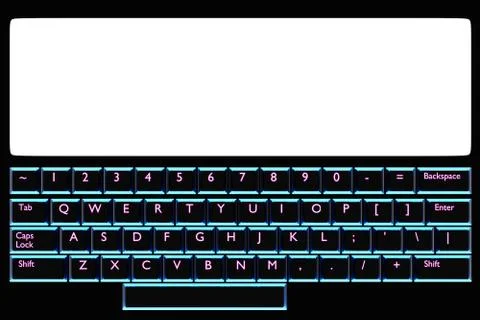 3d illustration, close up of the realistic computer or laptop  with white mon Stock Illustration