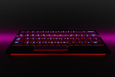 3d illustration, close up of the realistic computer or laptop keyboard with n Stock Illustration