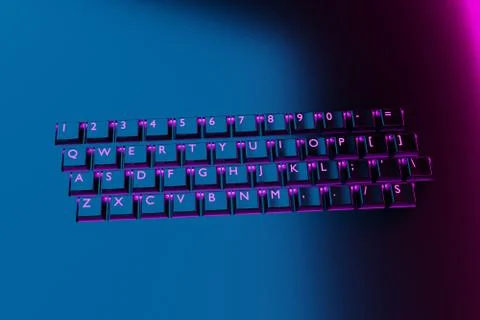 3d illustration, close up of the realistic computer or laptop keyboard with n Stock Illustration