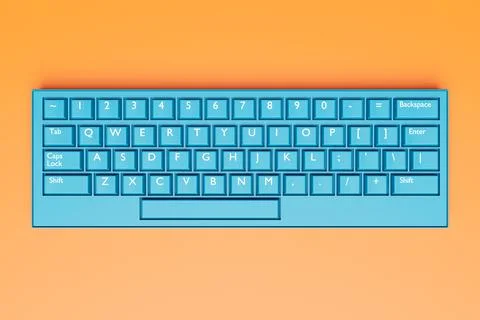 3d illustration, close up of the realistic computer or laptop keyboard   on   Stock Illustration