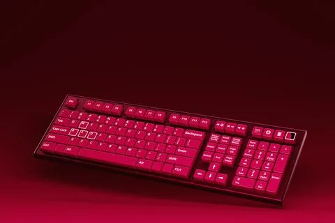 3d illustration, close up of the realistic computer or laptop keyboard   on Stock Illustration
