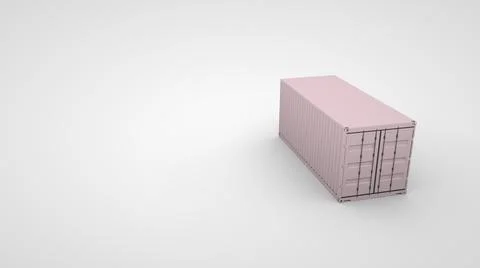3d illustration of a closed storage container. Gray metal container, logistic Stock Illustration