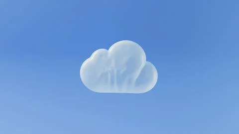 3D illustration of cloud shape in the form of transparent inflated balloons Stock Photos