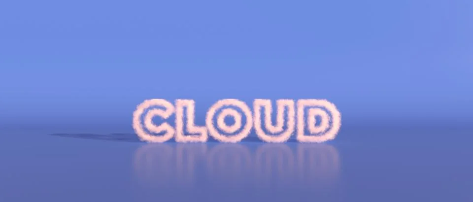 3D illustration of Cloud text made of clouds Illustrazione stock