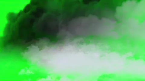 3d illustration - Clouds effect on green screen Stock Illustration