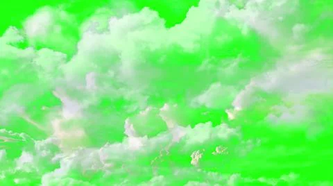 3d illustration - Clouds On The Green Screen Background Stock Illustration