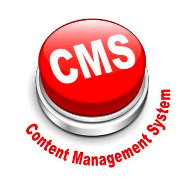 3d illustration of cms (content management system) button Illustrazione stock