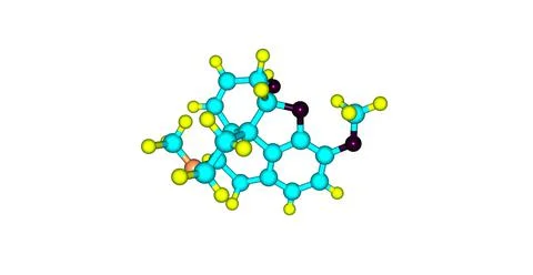 3D illustration of Codeine molecular structure isolated on white Stock Illustration