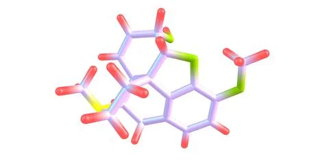 3D illustration of Codeine molecular structure isolated on white Stock Illustration