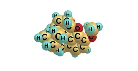 3D illustration of Codeine molecular structure isolated on white Stock Illustration
