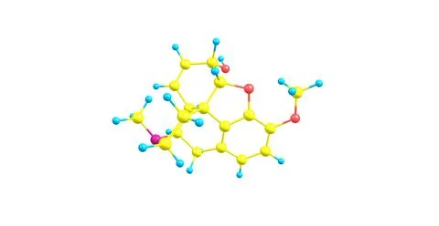 3D illustration of Codeine molecular structure isolated on white Stock Illustration