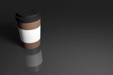 3d illustration of a coffee cup with a plastic lid and holder on an isolated  Stock Illustration