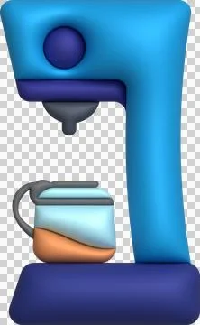 3d illustration Coffee maker machine for making coffee cappuccino and espress Stock Illustration