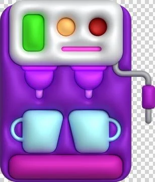 3d illustration Coffee maker machine for making coffee cappuccino and espress Ilustração Stock