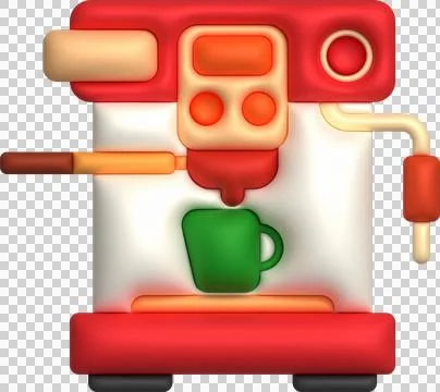 3d illustration Coffee maker machine for making coffee cappuccino and espress 스톡 일러스트