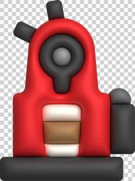 3d illustration Coffee maker machine for making coffee cappuccino and espress Illustrazione stock