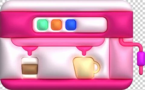 3d illustration Coffee maker machine for making coffee cappuccino and espress 스톡 일러스트