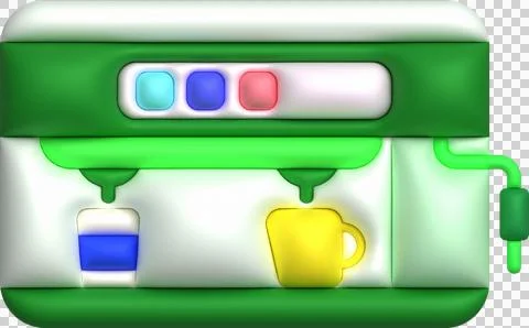 3d illustration Coffee maker machine for making coffee cappuccino and espress Stock Illustration