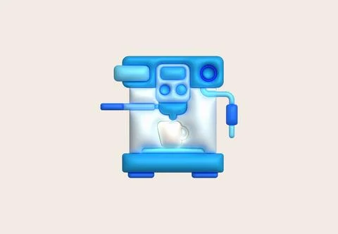 3d illustration Coffee maker machine for making coffee cappuccino and espress Ilustração Stock