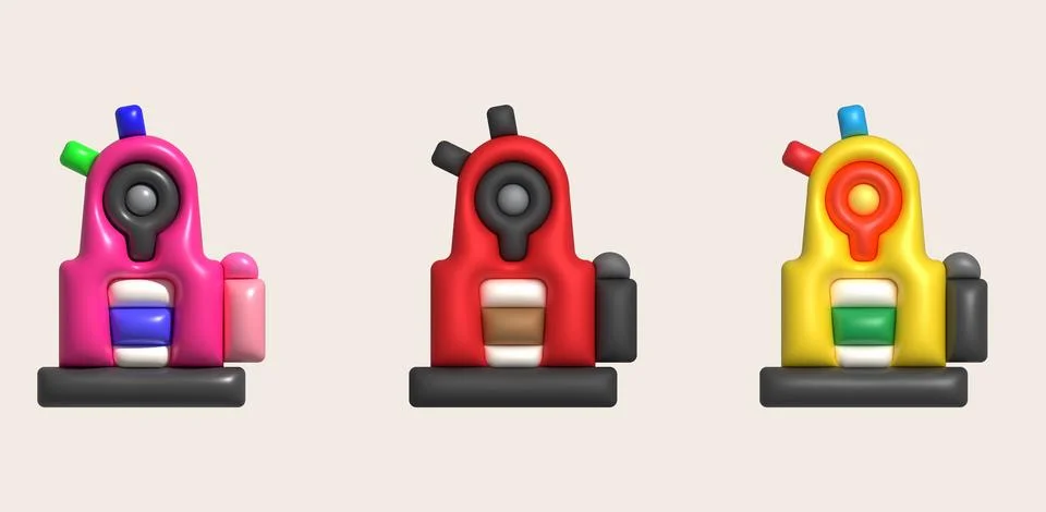3d illustration Coffee maker machine for making coffee cappuccino and espress Stock Illustration