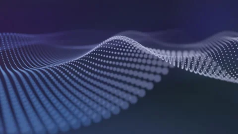 3D-Illustration of colored particles moving in a seamless wave pattern Stock Footage 164832188
