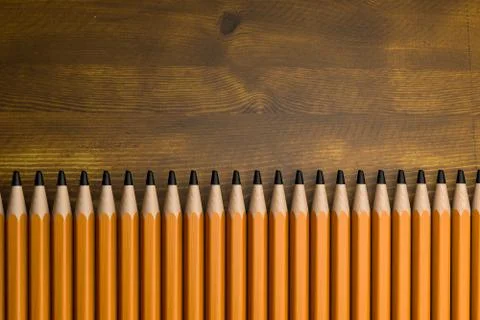 3d illustration colored pencils on table Stock Illustration