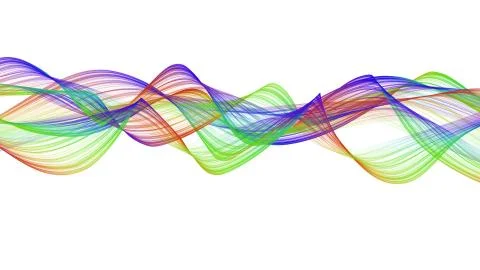 3d illustration of colored waves look like smoke Illustrazione stock