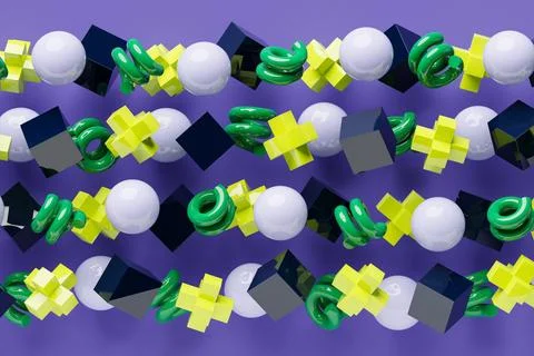 3d illustration  colorful  pattern in geometric ornamental style . Abstract   Illustrazione stock