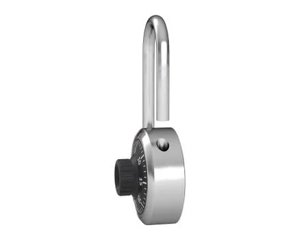 3D illustration of Combination Padlock is opened and isolated on white. Stock Illustration