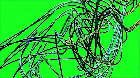 3d illustration - comic style of Abstract  spiral shape  on green background Stock Illustration