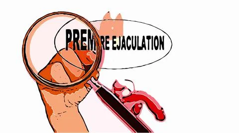 3d illustration in comic style - Concept of premature ejaculation Stock Illustration