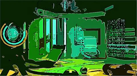 3d illustration in comic style - Space lab experiment Ilustración de archivo