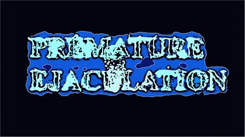 3d illustration in comic style - word premature ejaculation with  white parti Stock Illustration