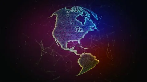 3D illustration. Communication network. Connection lines Around Earth Globe of Illustrazione stock